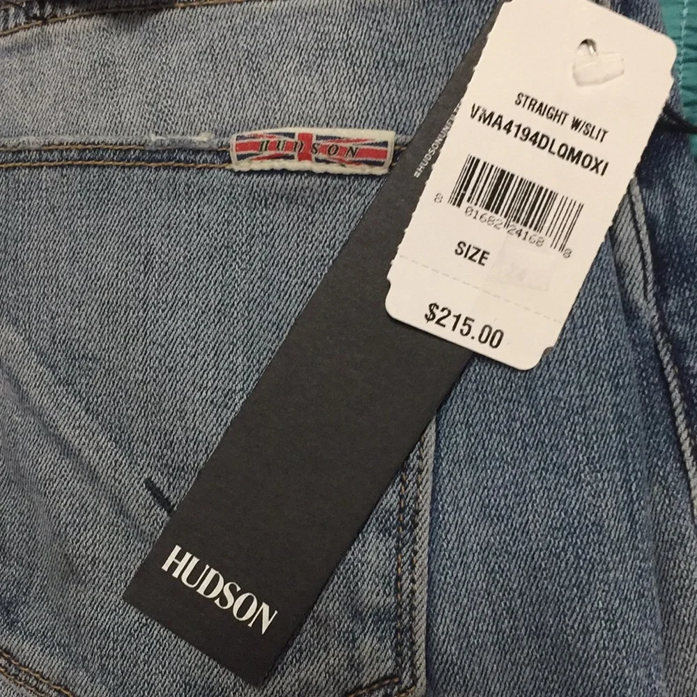 $215 NWT HUDSON jean denim stretch mid rise NICO straight SLIT 31 last few_7
